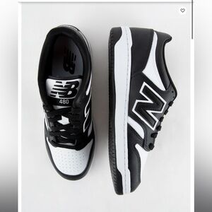 New Balance Men's Black and White 480 Sneakers